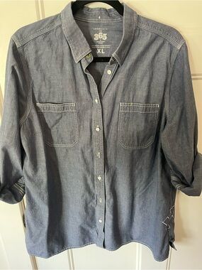 Loomstate Indigo Chambray Button-Down Shirt